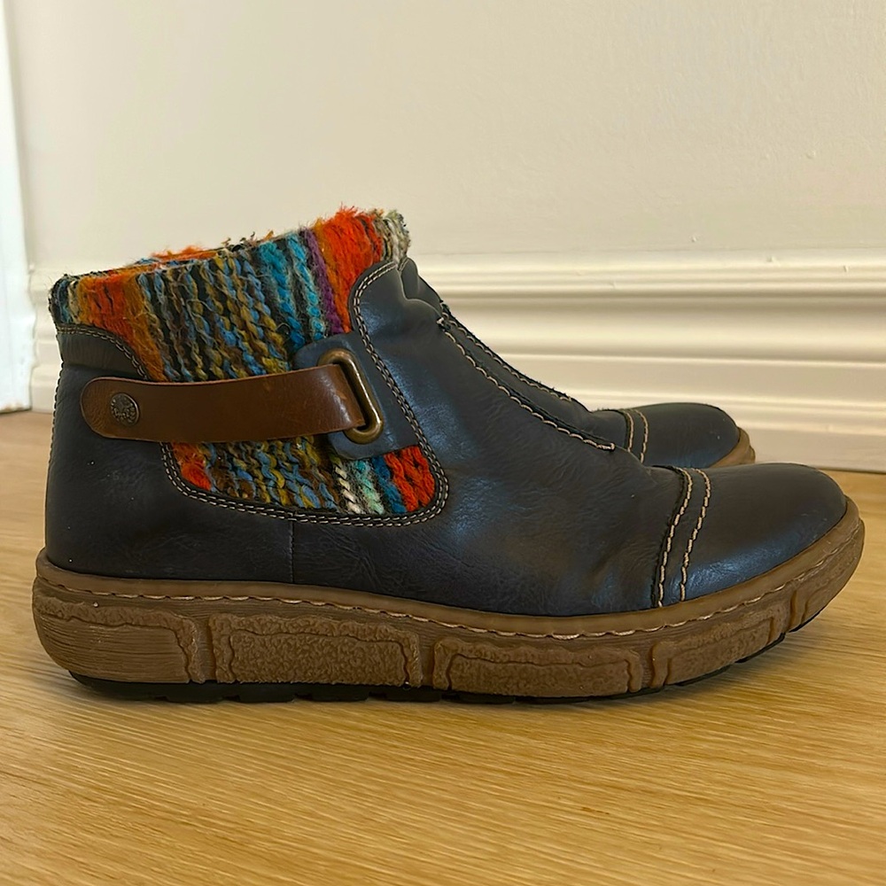 Rieker Multicolor Ankle Boots with Brown Accents